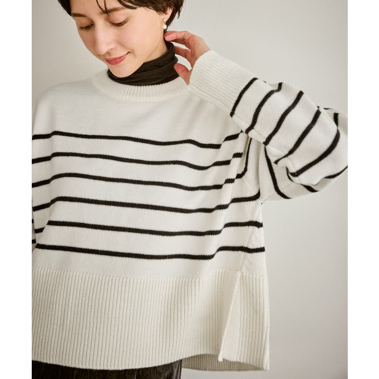 【新色追加】着丈が選べるクルーネックサイドスリットニットプルオーバー イージーケ… | ROPE' PICNIC | 詳細画像4 