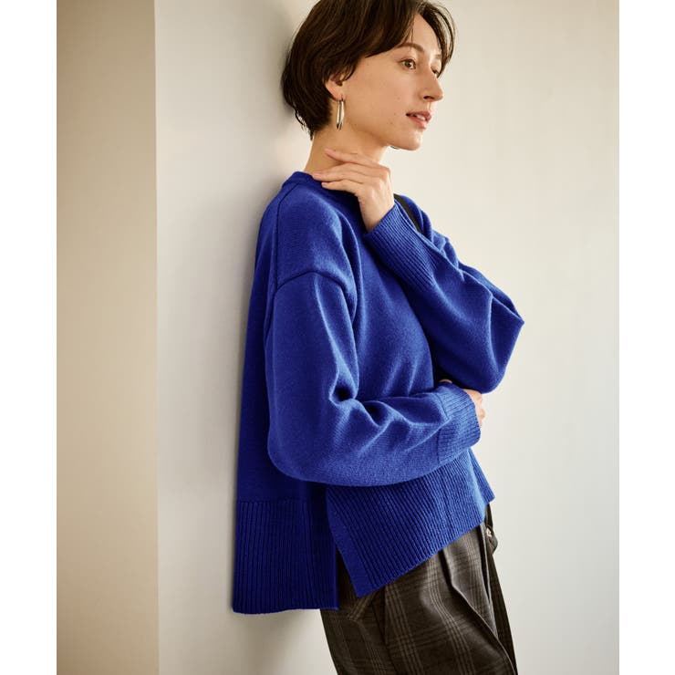 【新色追加】着丈が選べるクルーネックサイドスリットニットプルオーバー イージーケ… | ROPE' PICNIC | 詳細画像8 