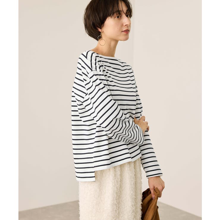 ブラック系(02) | ボックスシルエットボーダーカットソー | ROPE' PICNIC