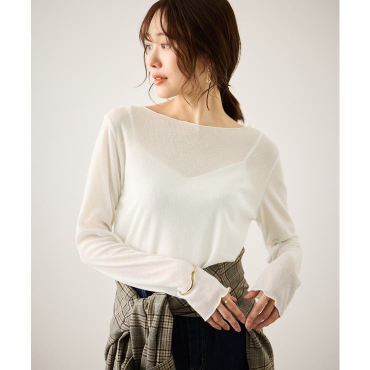 ホワイト(10) | ラメシアーリブカットソー | ROPE' PICNIC