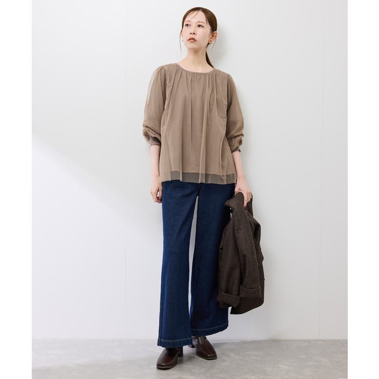 チュールドッキングボリュームスリーブニットプルオーバー | ROPE' PICNIC | 詳細画像13 