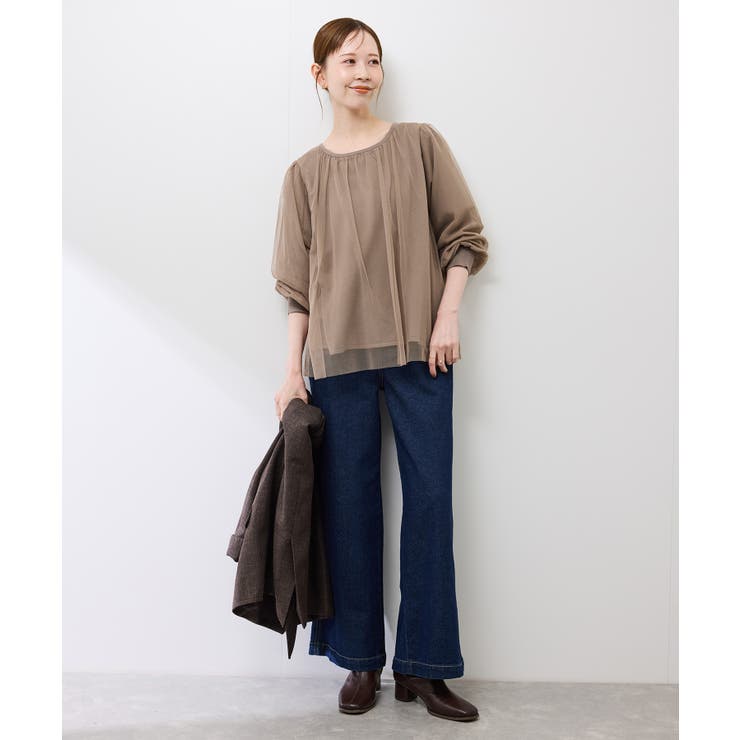 チュールドッキングボリュームスリーブニットプルオーバー | ROPE' PICNIC | 詳細画像14 