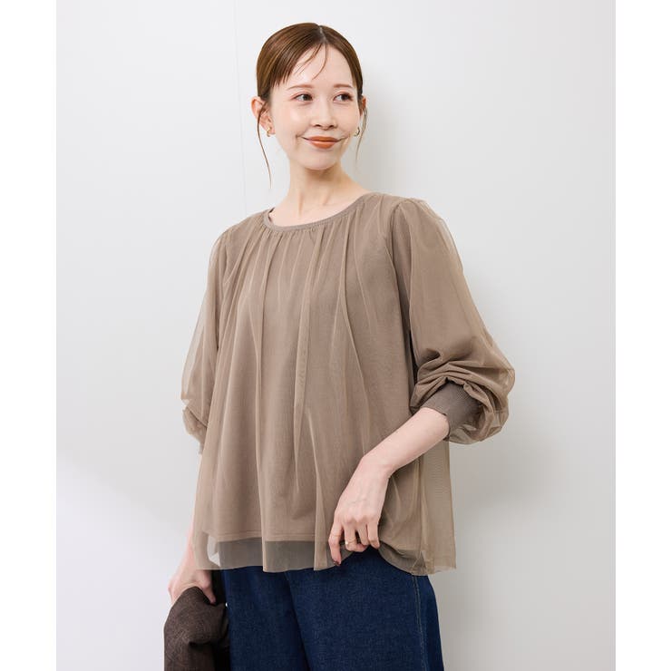 チュールドッキングボリュームスリーブニットプルオーバー | ROPE' PICNIC | 詳細画像16 