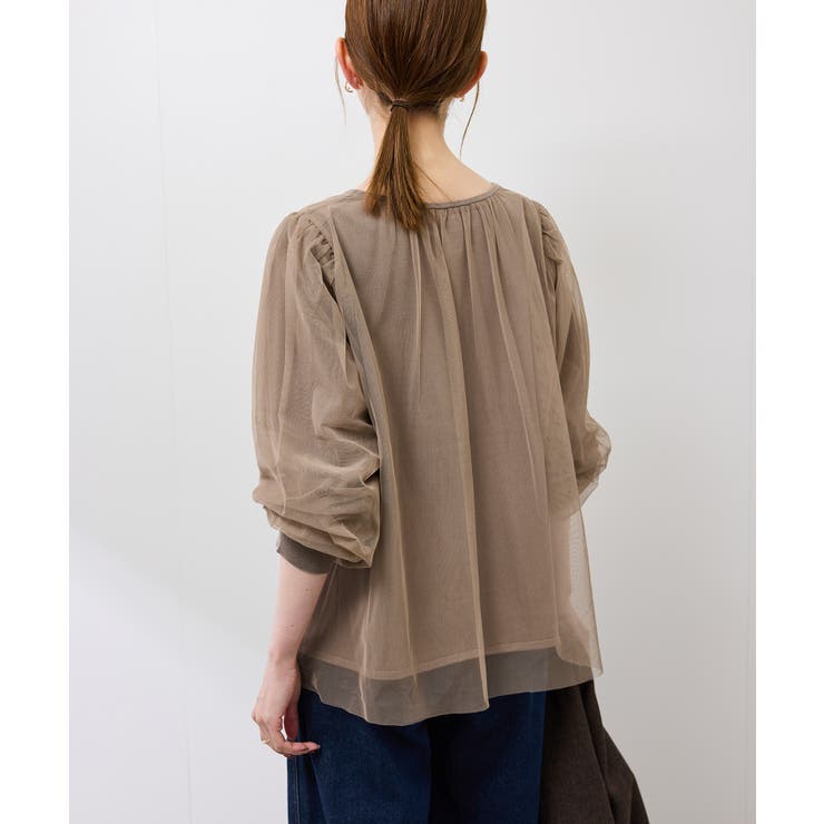 チュールドッキングボリュームスリーブニットプルオーバー | ROPE' PICNIC | 詳細画像17 