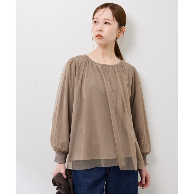 チュールドッキングボリュームスリーブニットプルオーバー | ROPE' PICNIC | 詳細画像19 