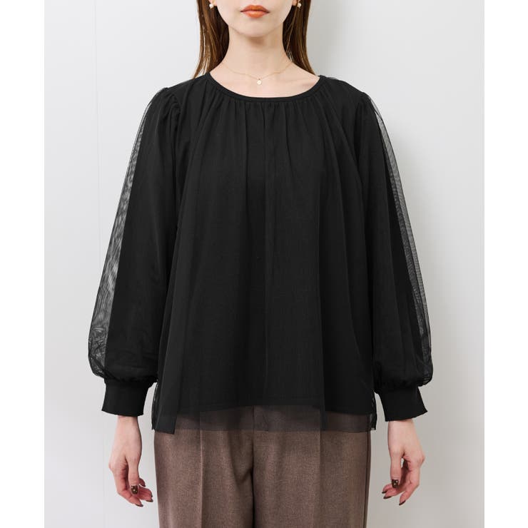 チュールドッキングボリュームスリーブニットプルオーバー | ROPE' PICNIC | 詳細画像20 