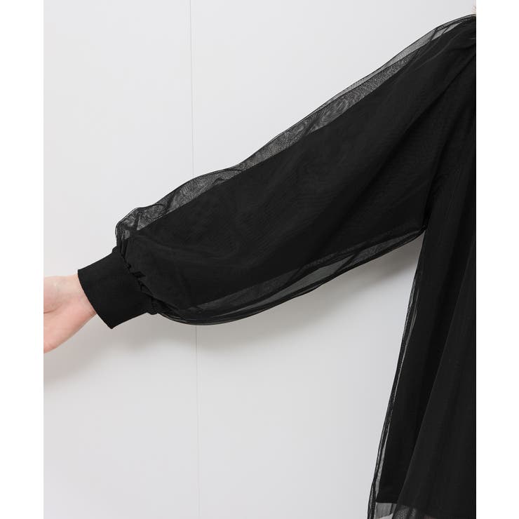 チュールドッキングボリュームスリーブニットプルオーバー | ROPE' PICNIC | 詳細画像24 