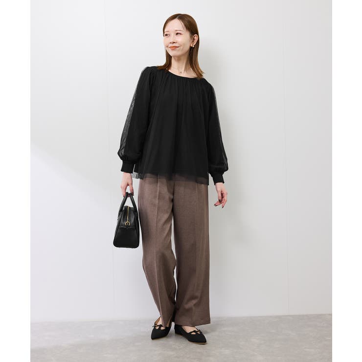 チュールドッキングボリュームスリーブニットプルオーバー | ROPE' PICNIC | 詳細画像3 