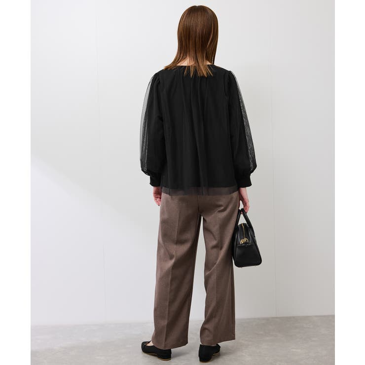 チュールドッキングボリュームスリーブニットプルオーバー | ROPE' PICNIC | 詳細画像4 