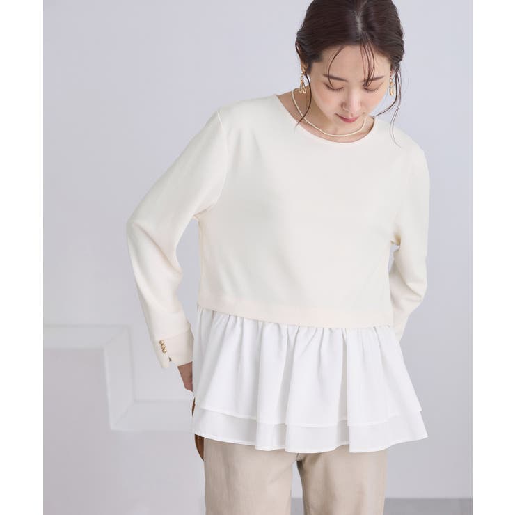 布帛ドッキングペプラムギャザープルオーバー | ROPE' PICNIC | 詳細画像13 