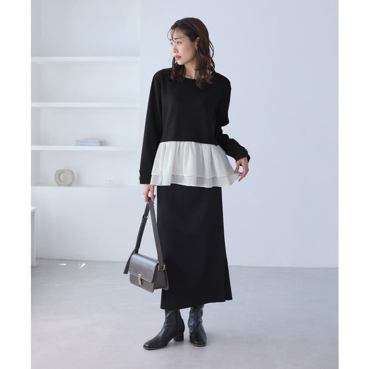 布帛ドッキングペプラムギャザープルオーバー | ROPE' PICNIC | 詳細画像2 