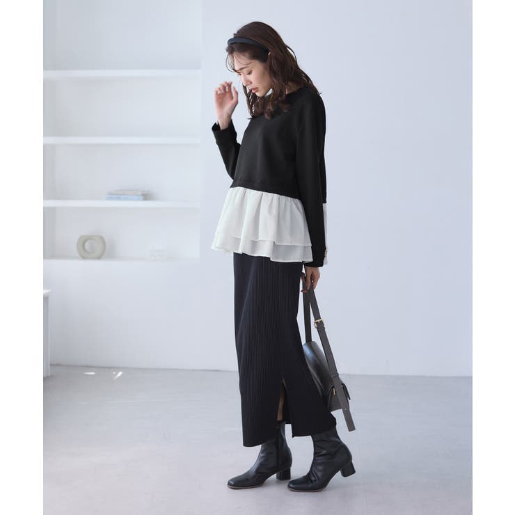 布帛ドッキングペプラムギャザープルオーバー | ROPE' PICNIC | 詳細画像3 