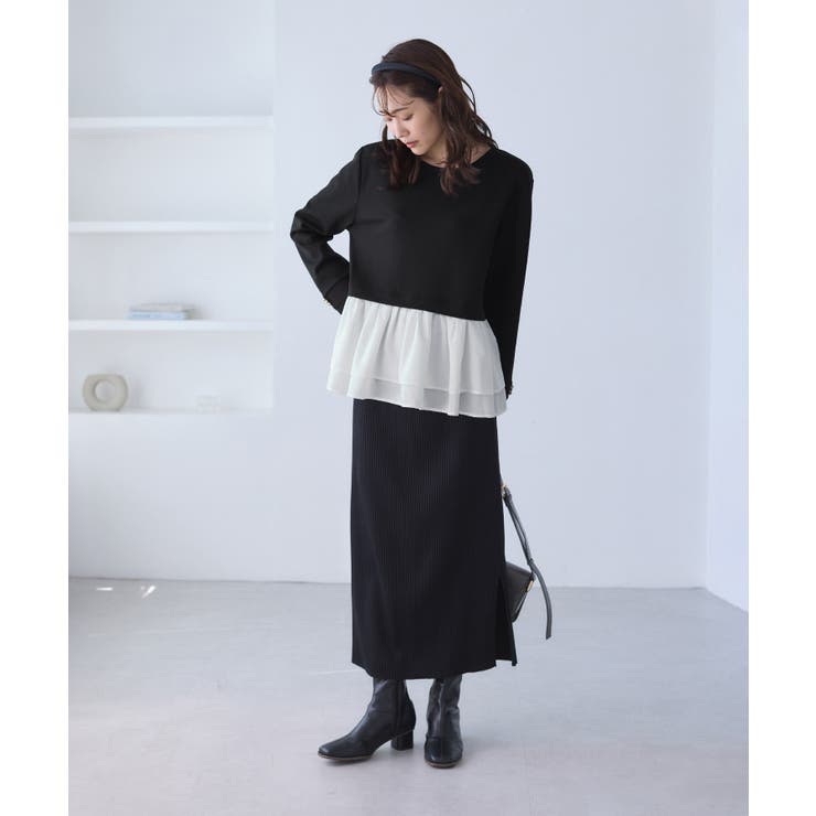 布帛ドッキングペプラムギャザープルオーバー | ROPE' PICNIC | 詳細画像4 