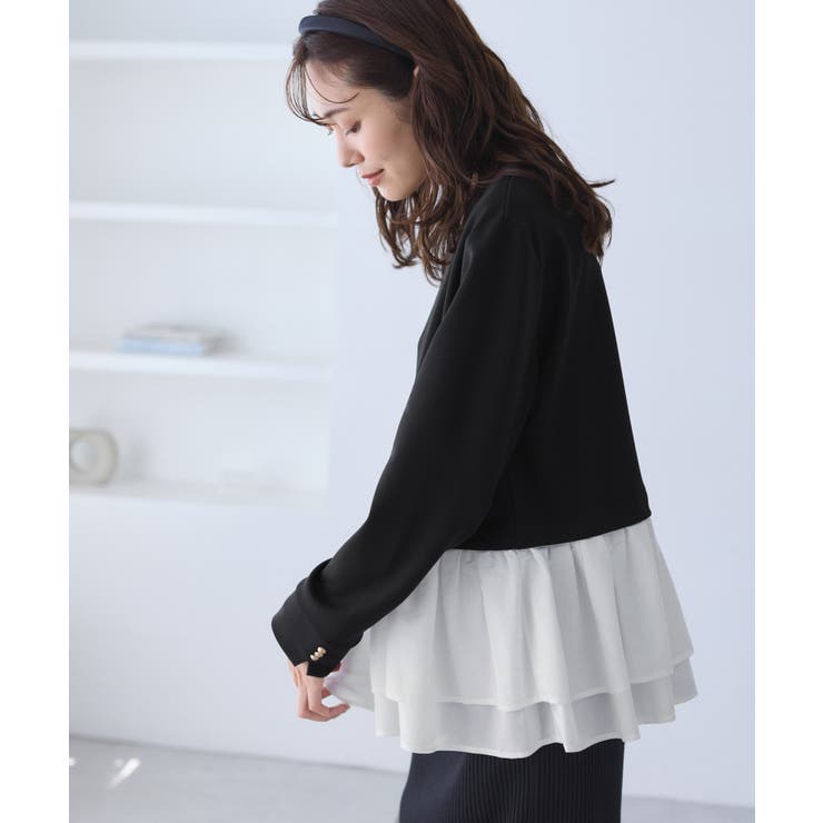 布帛ドッキングペプラムギャザープルオーバー | ROPE' PICNIC | 詳細画像6 