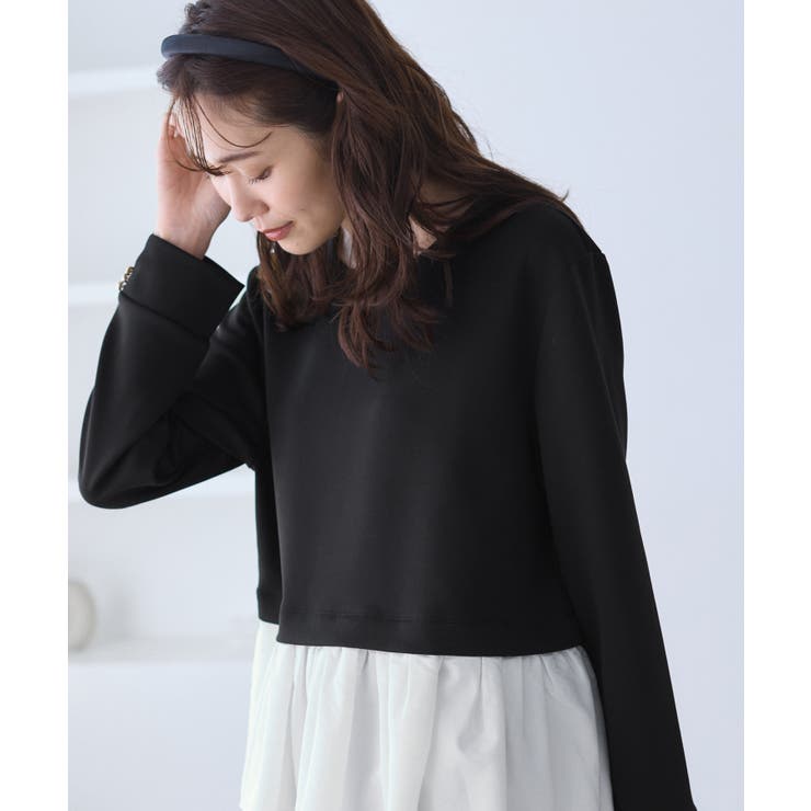 布帛ドッキングペプラムギャザープルオーバー | ROPE' PICNIC | 詳細画像7 