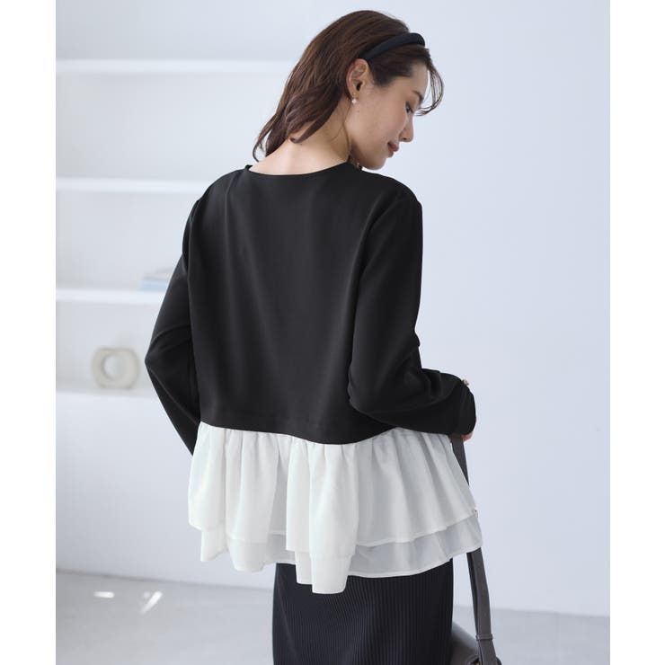 布帛ドッキングペプラムギャザープルオーバー | ROPE' PICNIC | 詳細画像8 