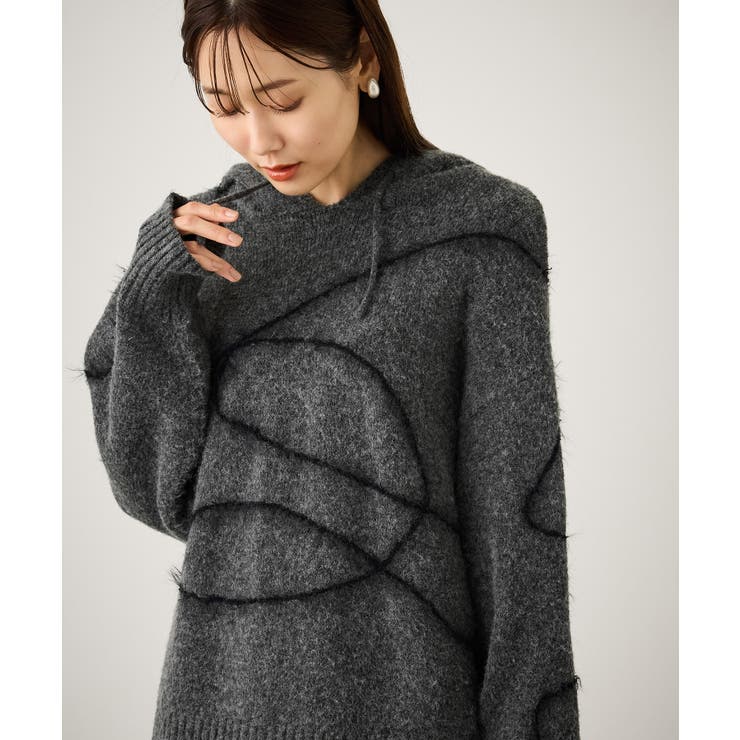 チャコール(06) | コードリンキングニットフーディ | ROPE' PICNIC