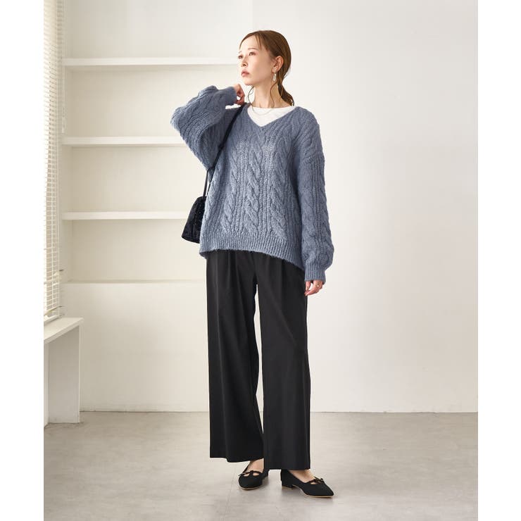 ゆるケーブル編みVネックニット | ROPE' PICNIC | 詳細画像11 