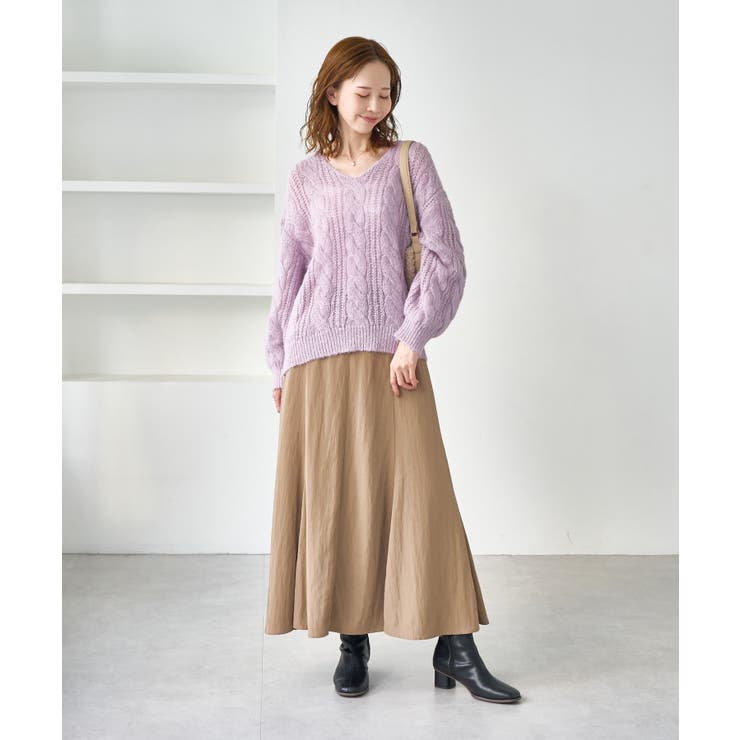 ゆるケーブル編みVネックニット | ROPE' PICNIC | 詳細画像17 