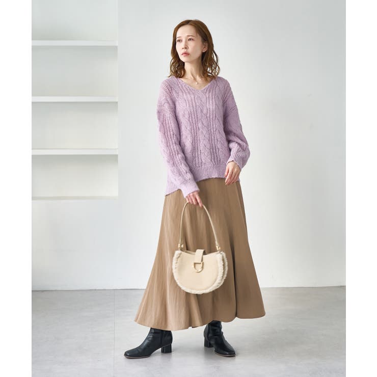 ゆるケーブル編みVネックニット | ROPE' PICNIC | 詳細画像19 