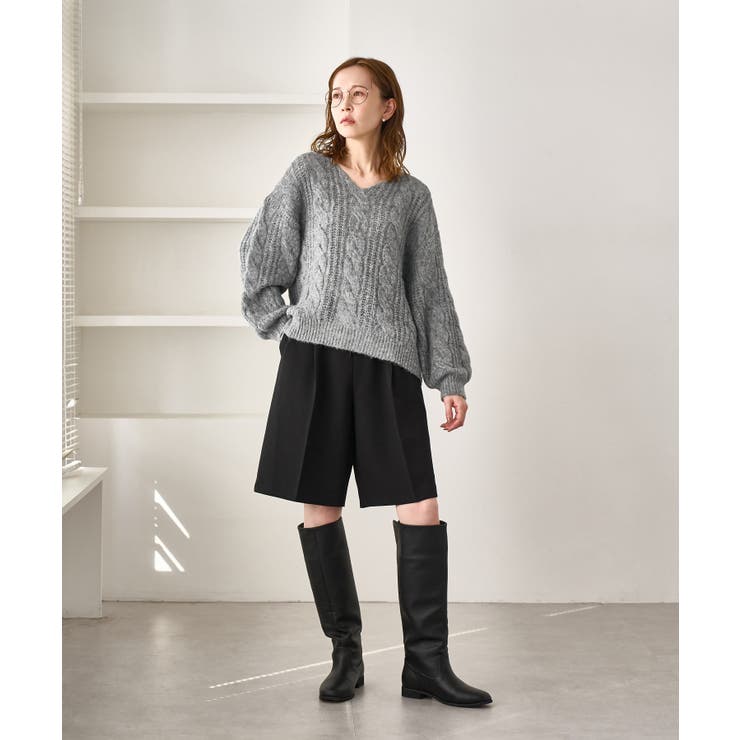 ゆるケーブル編みVネックニット | ROPE' PICNIC | 詳細画像2 