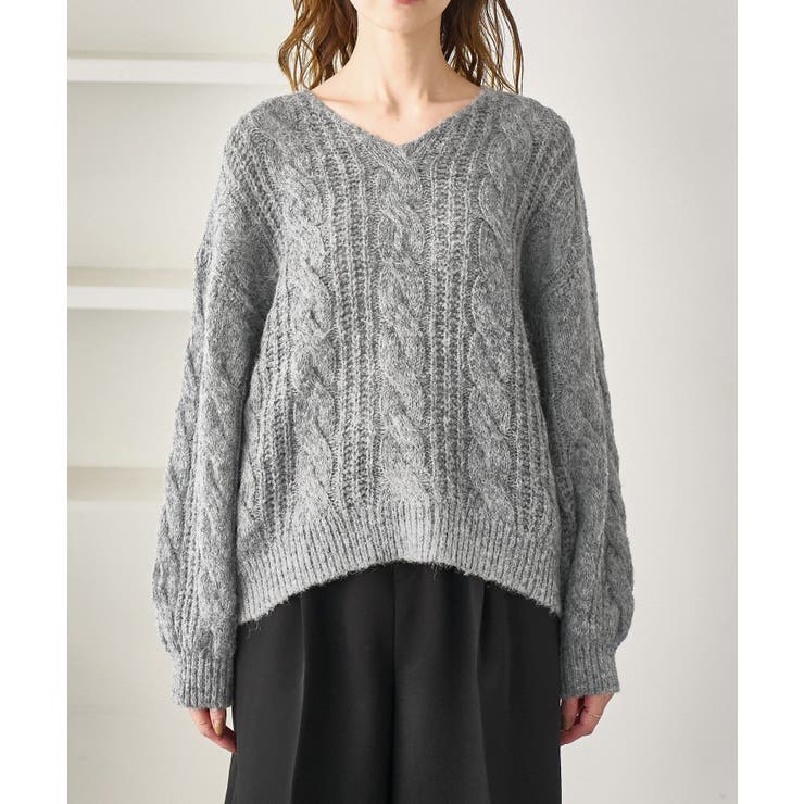 ゆるケーブル編みVネックニット | ROPE' PICNIC | 詳細画像22 