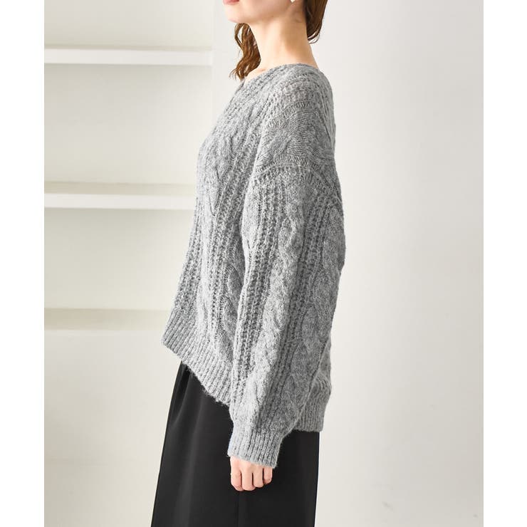 ゆるケーブル編みVネックニット | ROPE' PICNIC | 詳細画像23 