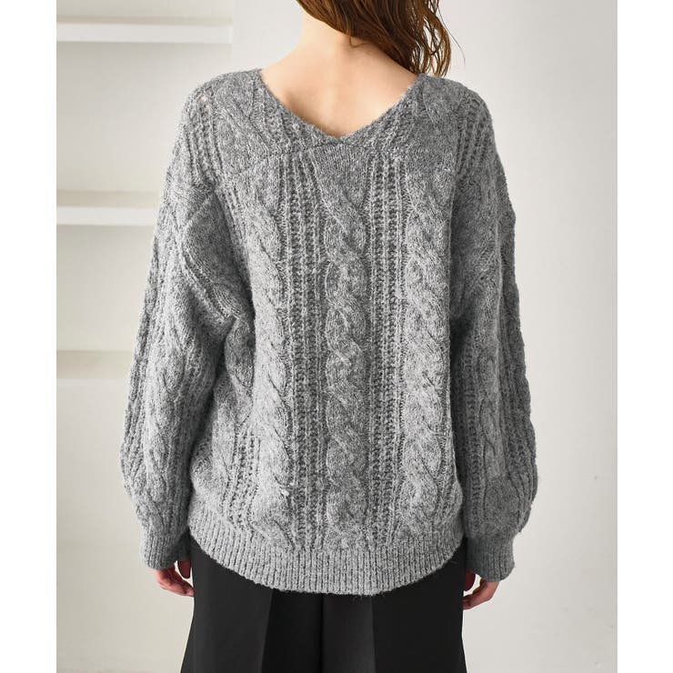 ゆるケーブル編みVネックニット | ROPE' PICNIC | 詳細画像24 