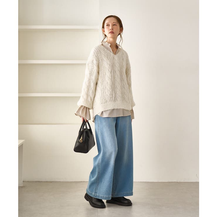 ゆるケーブル編みVネックニット | ROPE' PICNIC | 詳細画像9 