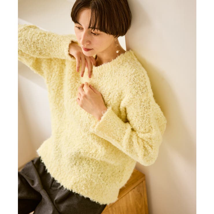 イエロー(80) | ブークレカラーニット | ROPE' PICNIC