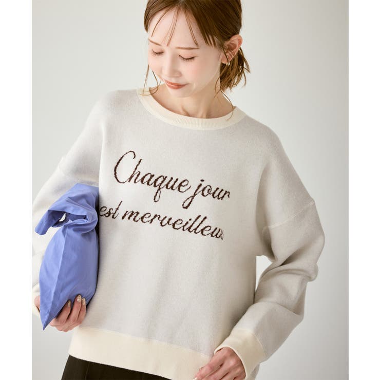 スウェットライクロゴニットプルオーバー | ROPE' PICNIC | 詳細画像1 