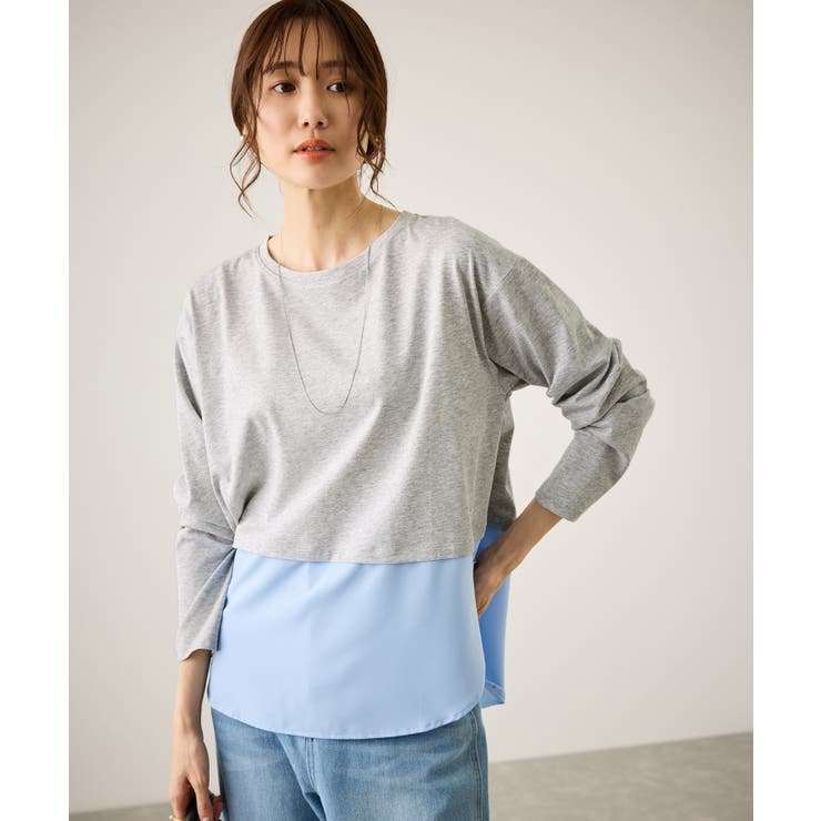 布帛ドッキングロングスリーブTシャツ | ROPE' PICNIC | 詳細画像2 