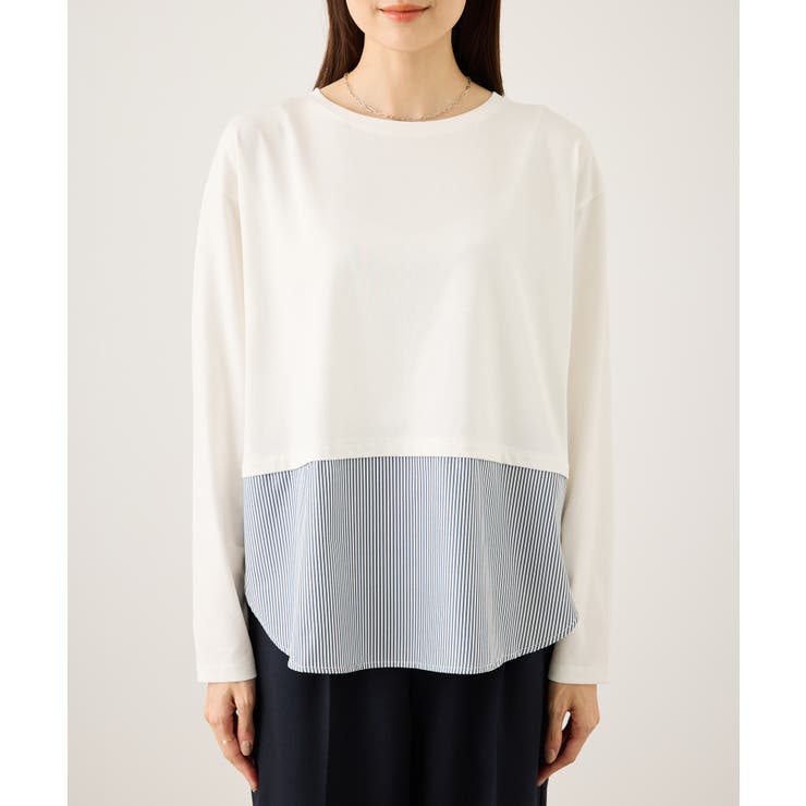 布帛ドッキングロングスリーブTシャツ | ROPE' PICNIC | 詳細画像24 