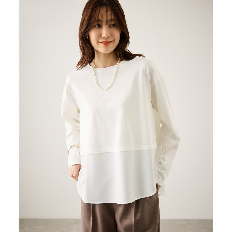 布帛ドッキングロングスリーブTシャツ | ROPE' PICNIC | 詳細画像7 