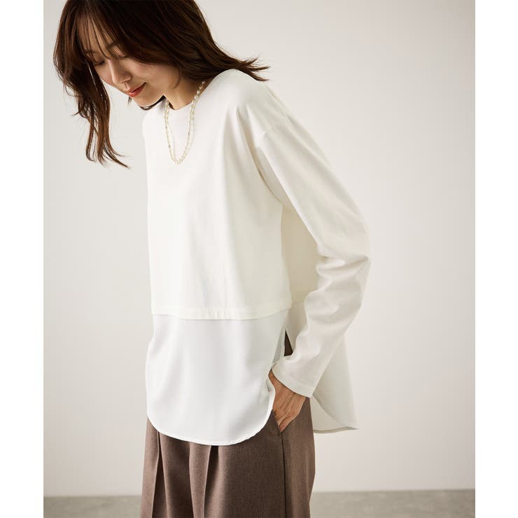 布帛ドッキングロングスリーブTシャツ | ROPE' PICNIC | 詳細画像8 