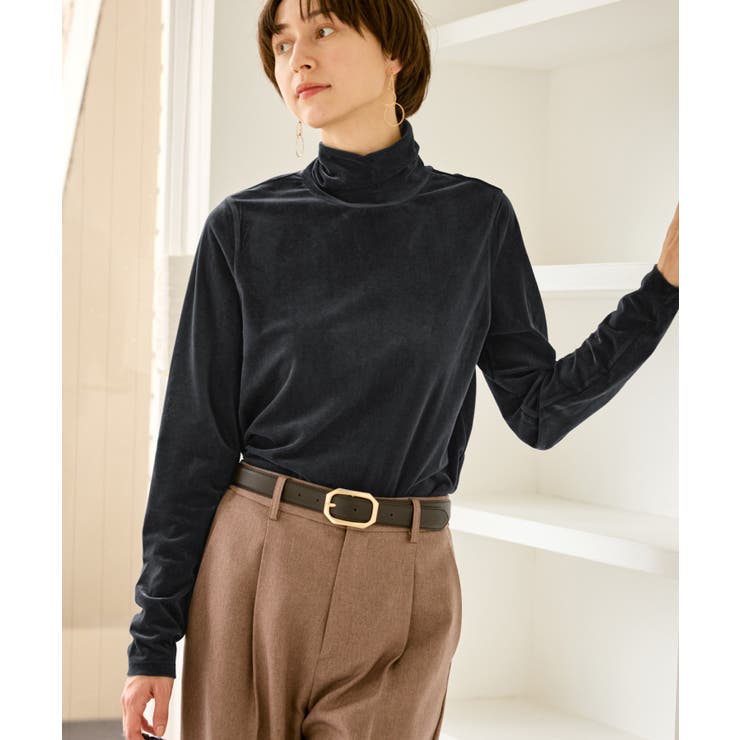 チャコール(06) | シアートリコットベロアタートルトップス | ROPE' PICNIC