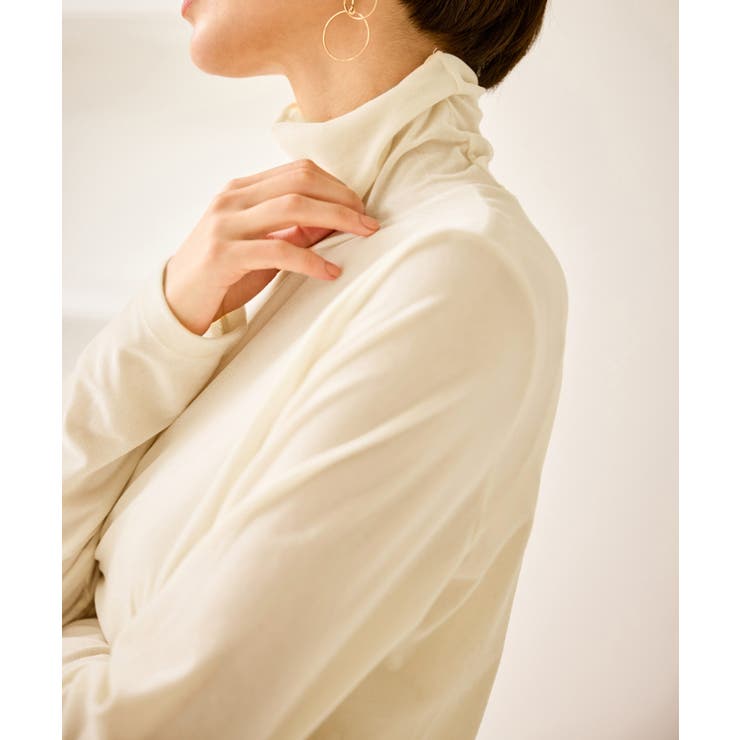 オフホワイト(15) | シアートリコットベロアタートルトップス | ROPE' PICNIC