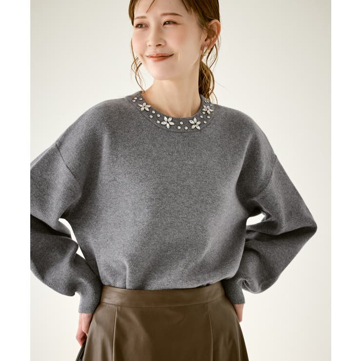 ビジューニットプルオーバー | ROPE' PICNIC | 詳細画像1 