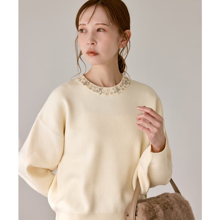 キナリ(16) | ビジューニットプルオーバー | ROPE' PICNIC