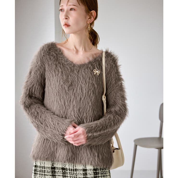 フェザーVネックニット | ROPE' PICNIC | 詳細画像10 