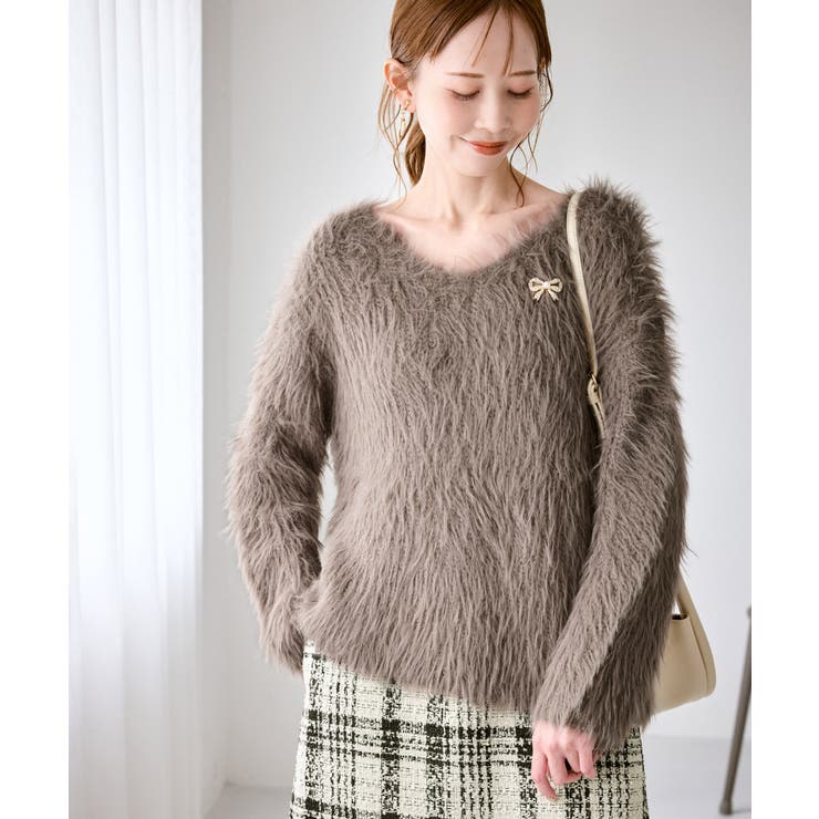 フェザーVネックニット | ROPE' PICNIC | 詳細画像11 