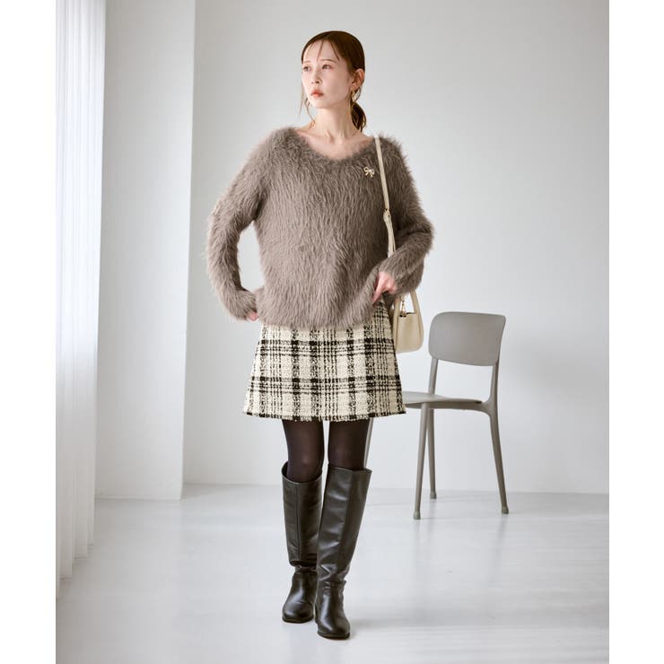 フェザーVネックニット | ROPE' PICNIC | 詳細画像8 