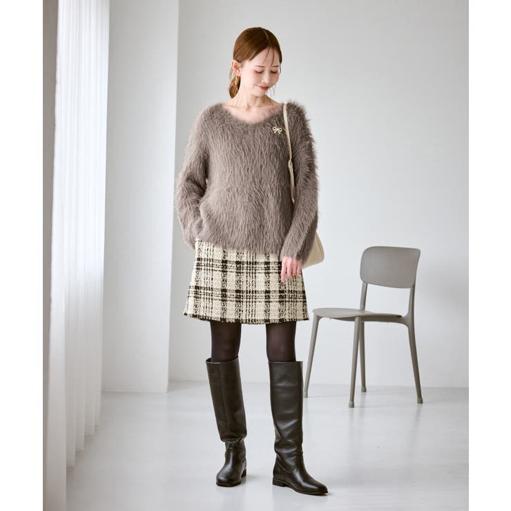 フェザーVネックニット | ROPE' PICNIC | 詳細画像9 