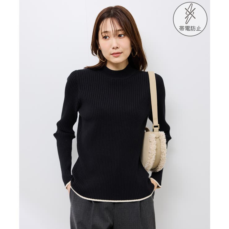ブラック(01) | ワイドリブハイネックプルオーバー/イージーケア | ROPE' PICNIC