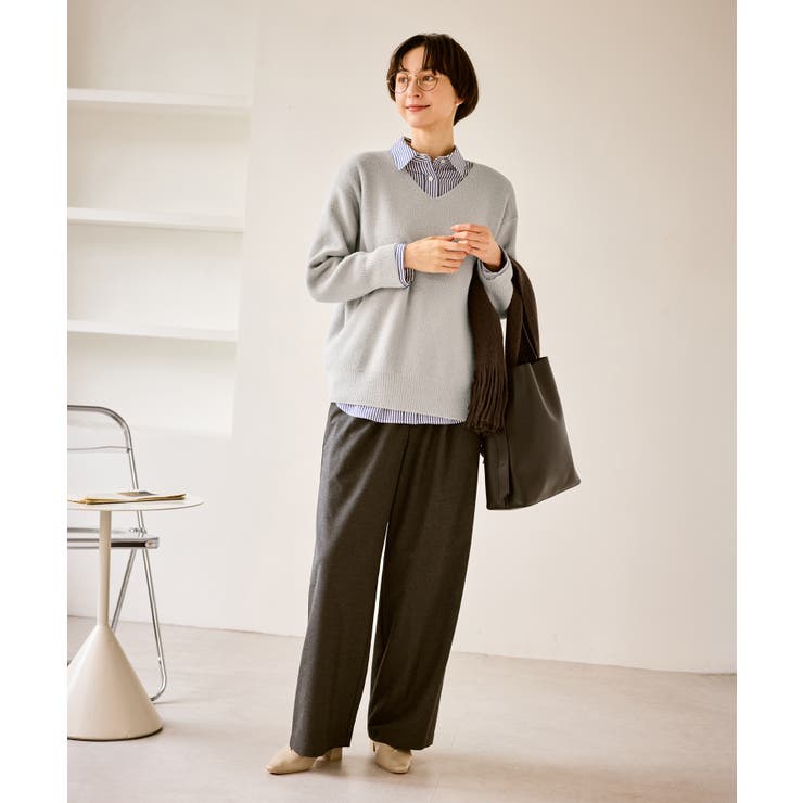 【新色追加】スフレニットシリーズ Vネックニットプルオーバー イージーケア | ROPE' PICNIC | 詳細画像17 