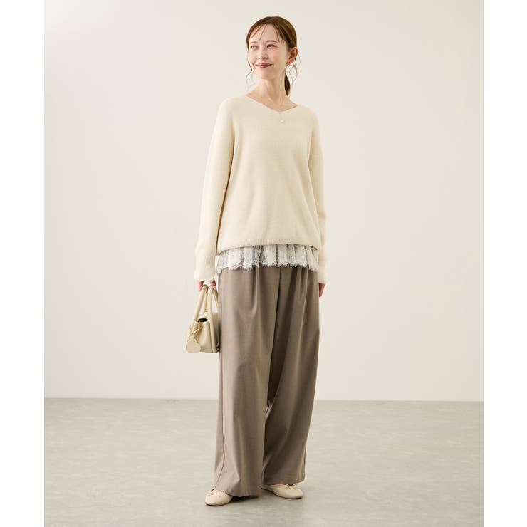 【新色追加】スフレニットシリーズ Vネックニットプルオーバー イージーケア | ROPE' PICNIC | 詳細画像22 