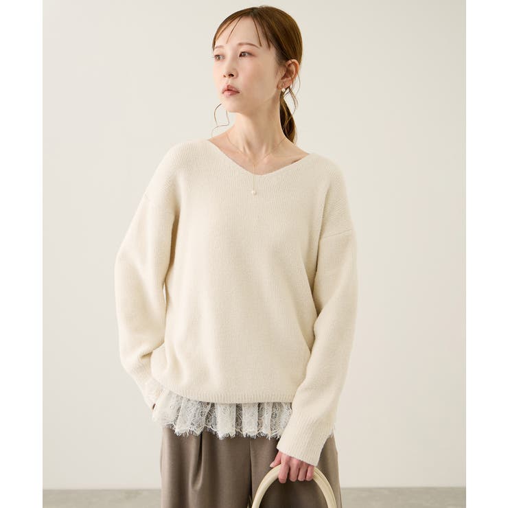 【新色追加】スフレニットシリーズ Vネックニットプルオーバー イージーケア | ROPE' PICNIC | 詳細画像24 