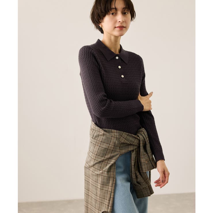 ポロカラーミニケーブルニット/イージーケア | ROPE' PICNIC | 詳細画像12 