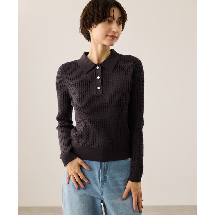 ポロカラーミニケーブルニット/イージーケア | ROPE' PICNIC | 詳細画像14 