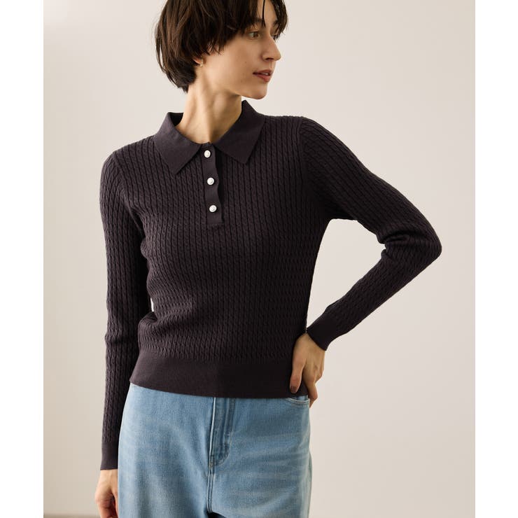 ポロカラーミニケーブルニット/イージーケア | ROPE' PICNIC | 詳細画像15 